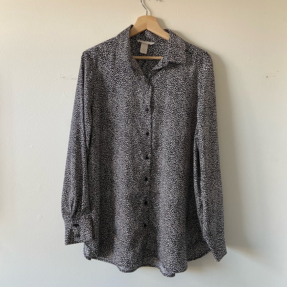 H&M Satin Leopard Print Blouse